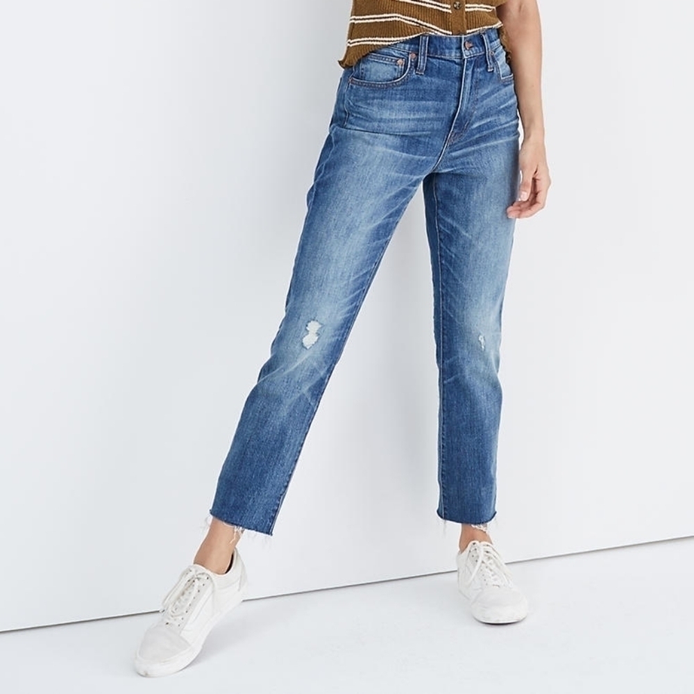 Madewell Dover Wash High Rise Slim Crop Raw-Hemmed Boyjean
